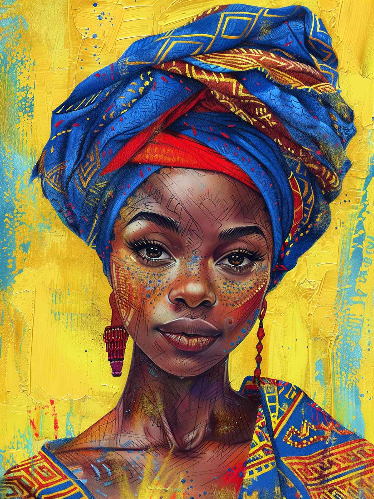 Vibrant African Queen Wall Art