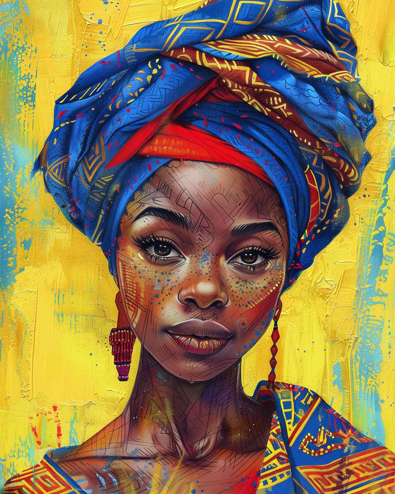 Vibrant African Woman Portrait Wall Art