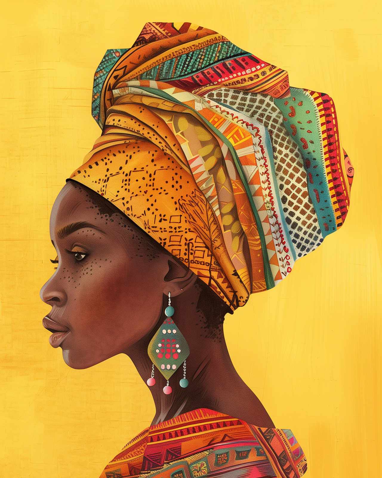 Vibrant African Portrait Wall Art Wall Art