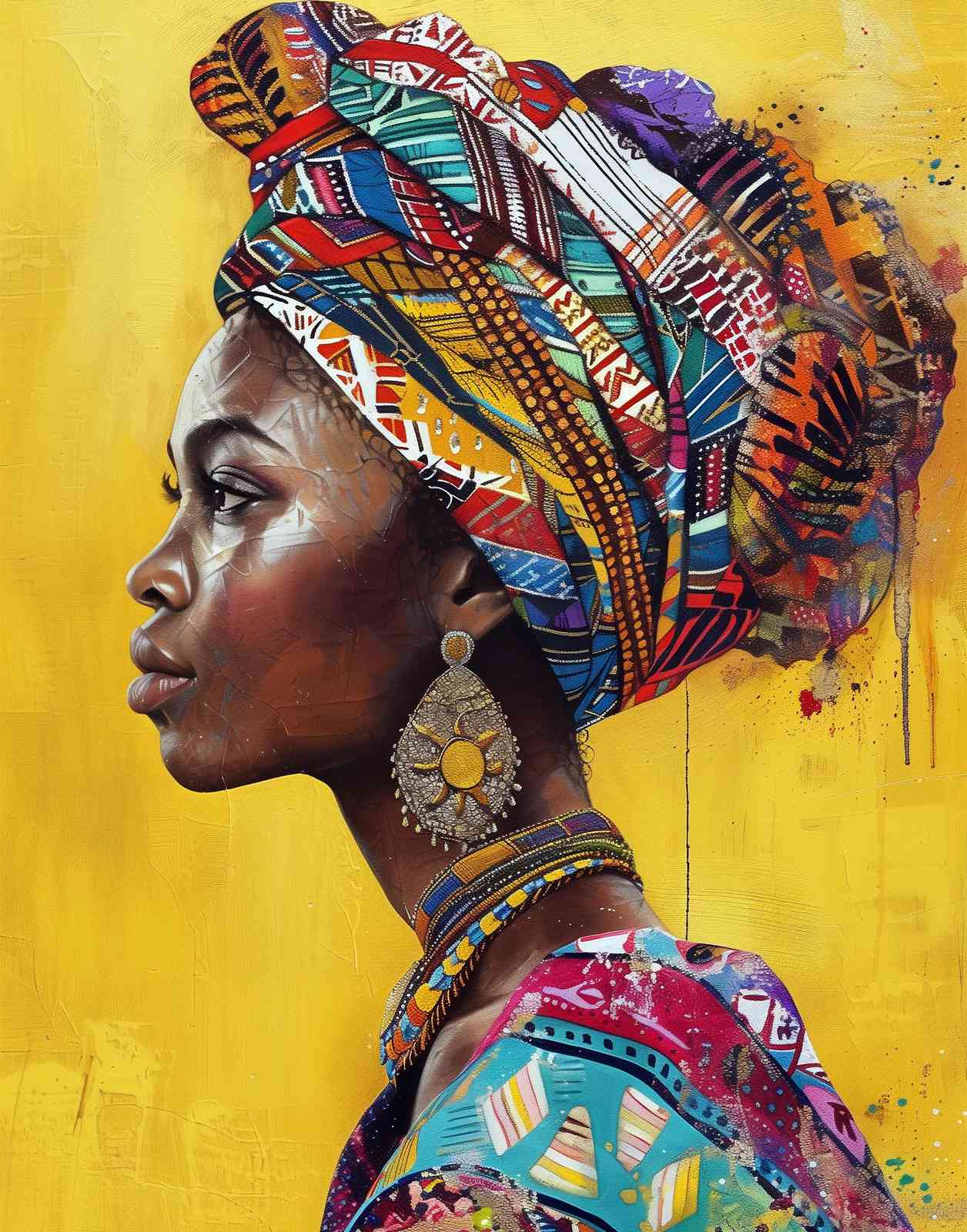 Vibrant African Woman Portrait Wall Art