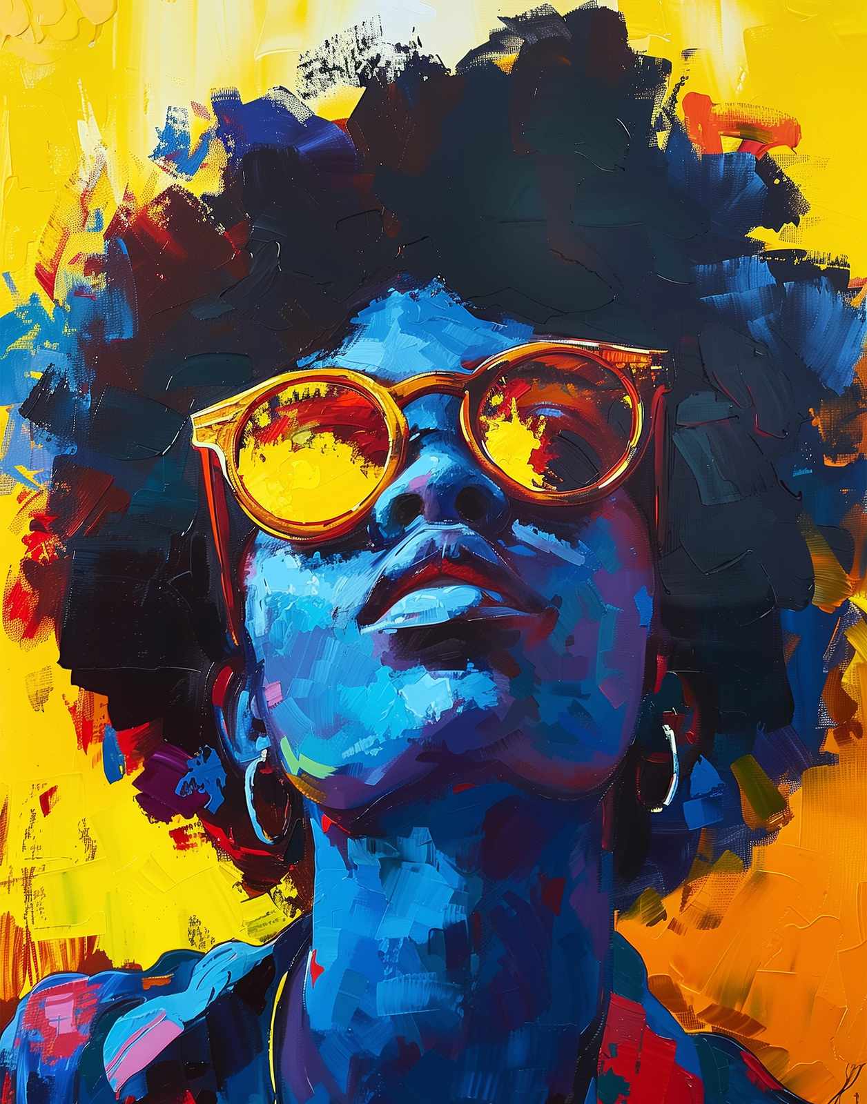 Vibrant Afro Woman Portrait Wall Art