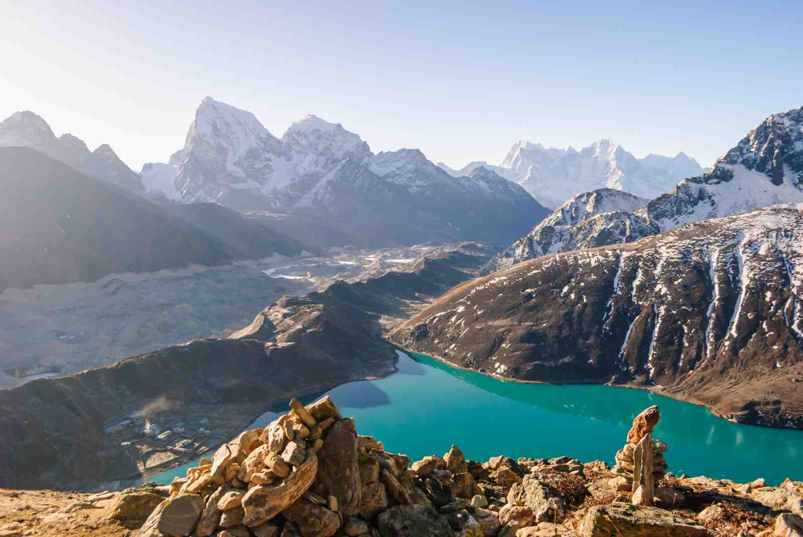 Turquoise Himalayan Lake Landscape Wall Art