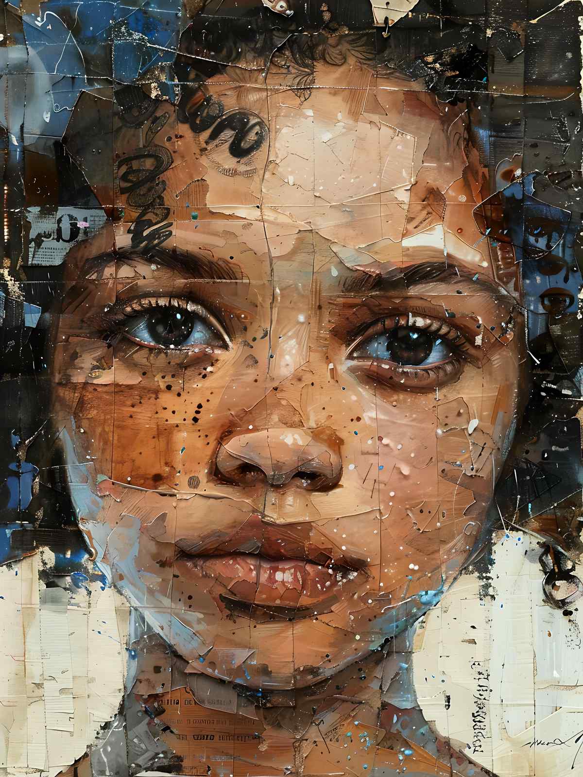 Captivating Portrait Mixed Media Wall Art
