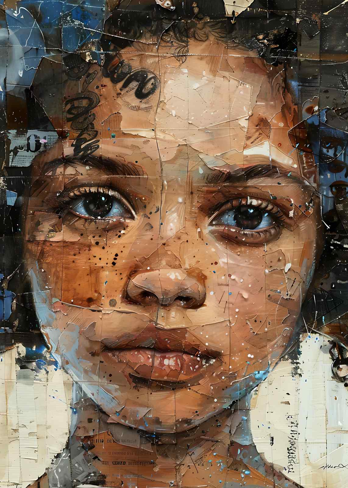 Captivating Portrait Mixed Media Wall Art
