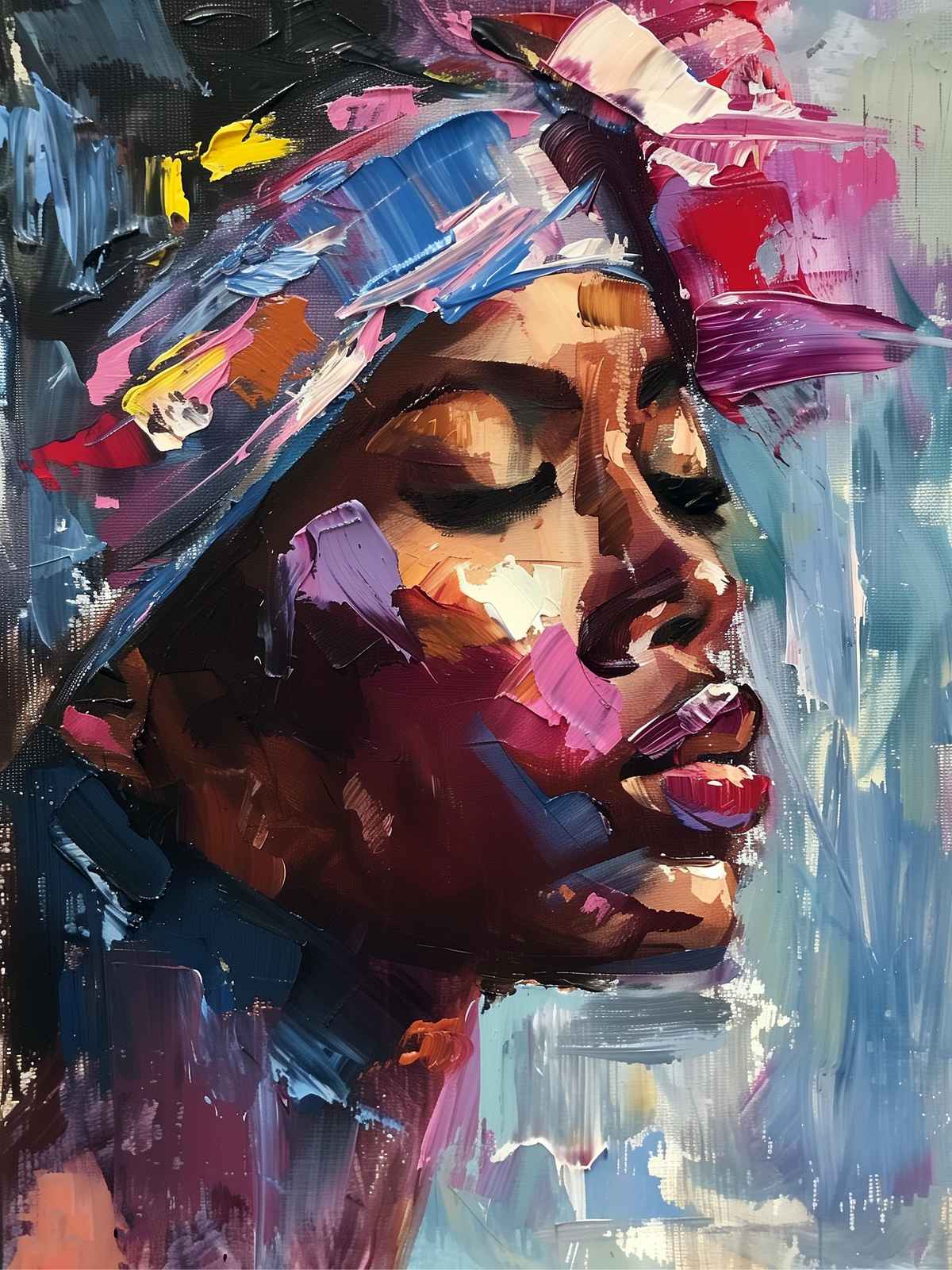 Vibrant Soul Portrait Oil Painting Wall Art