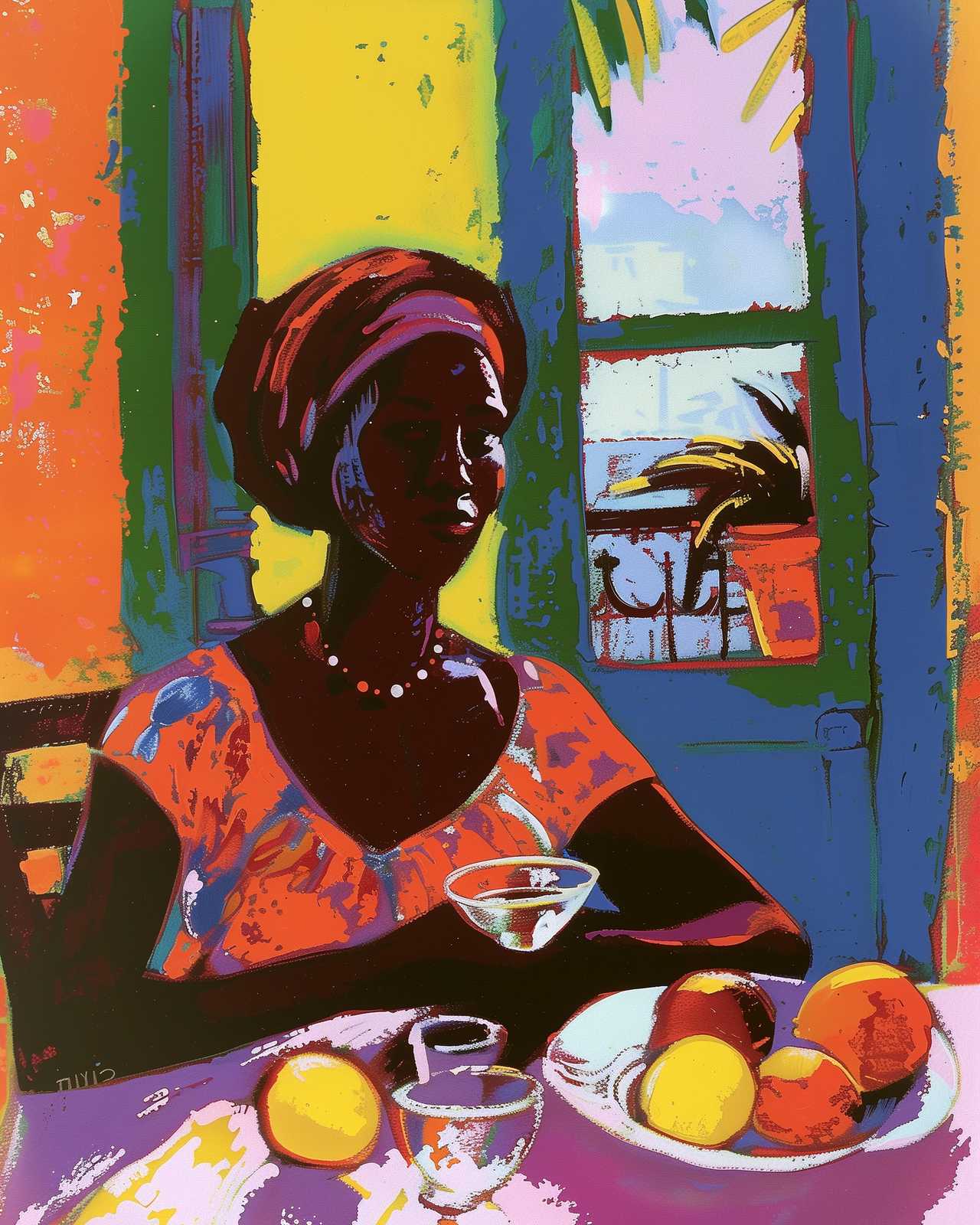 Vibrant Afro-Caribbean Woman Portrait Wall Art