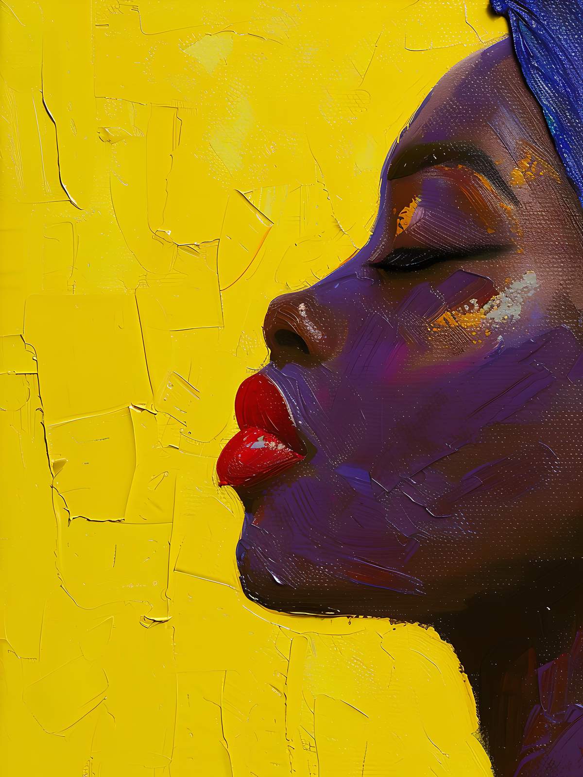 Vibrant Afro Woman Kissing Wall Art