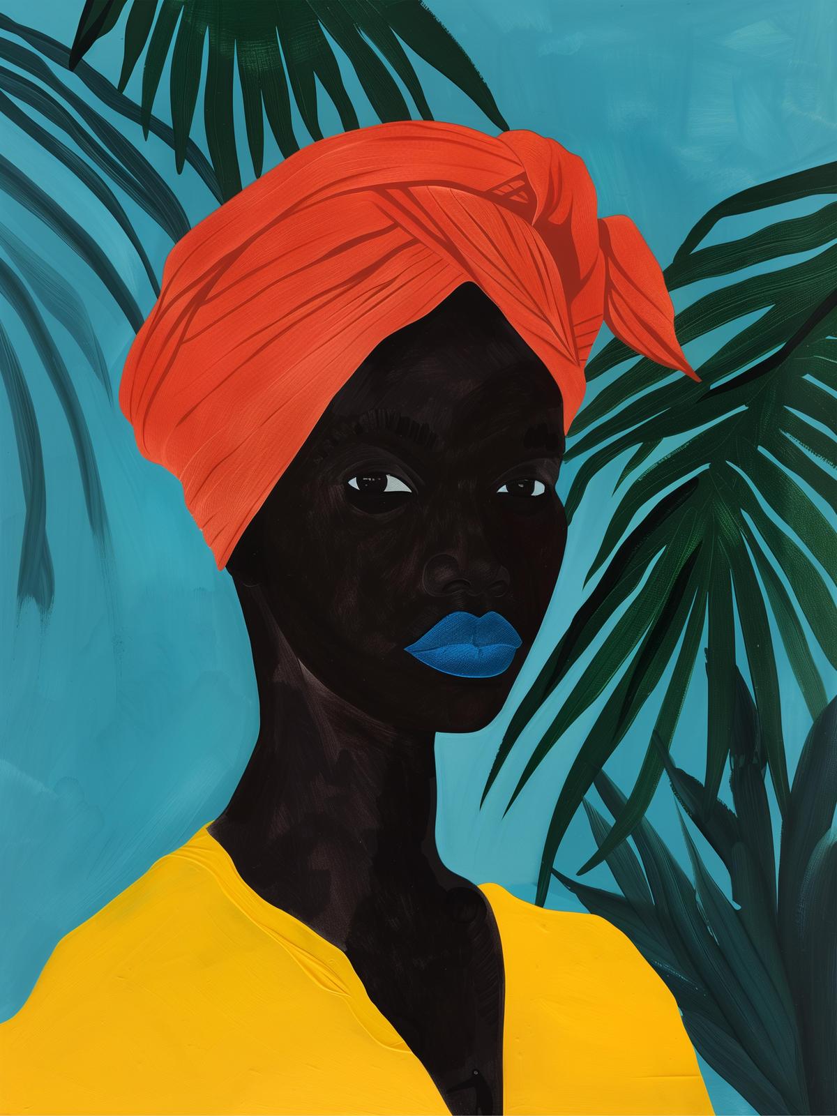 Vibrant Portrait of a Woman Wall Art