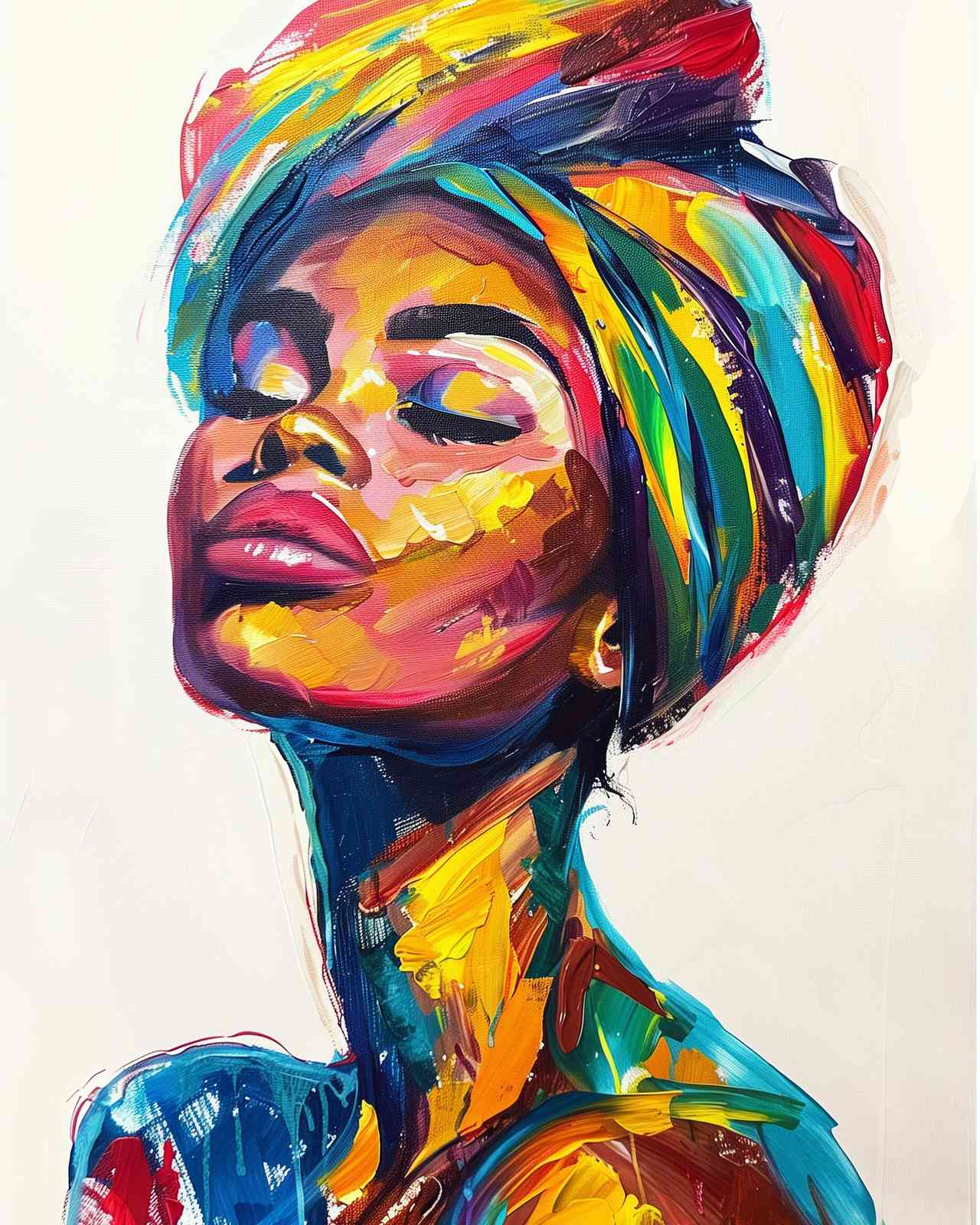 Vibrant Aura Woman Abstract Wall Art
