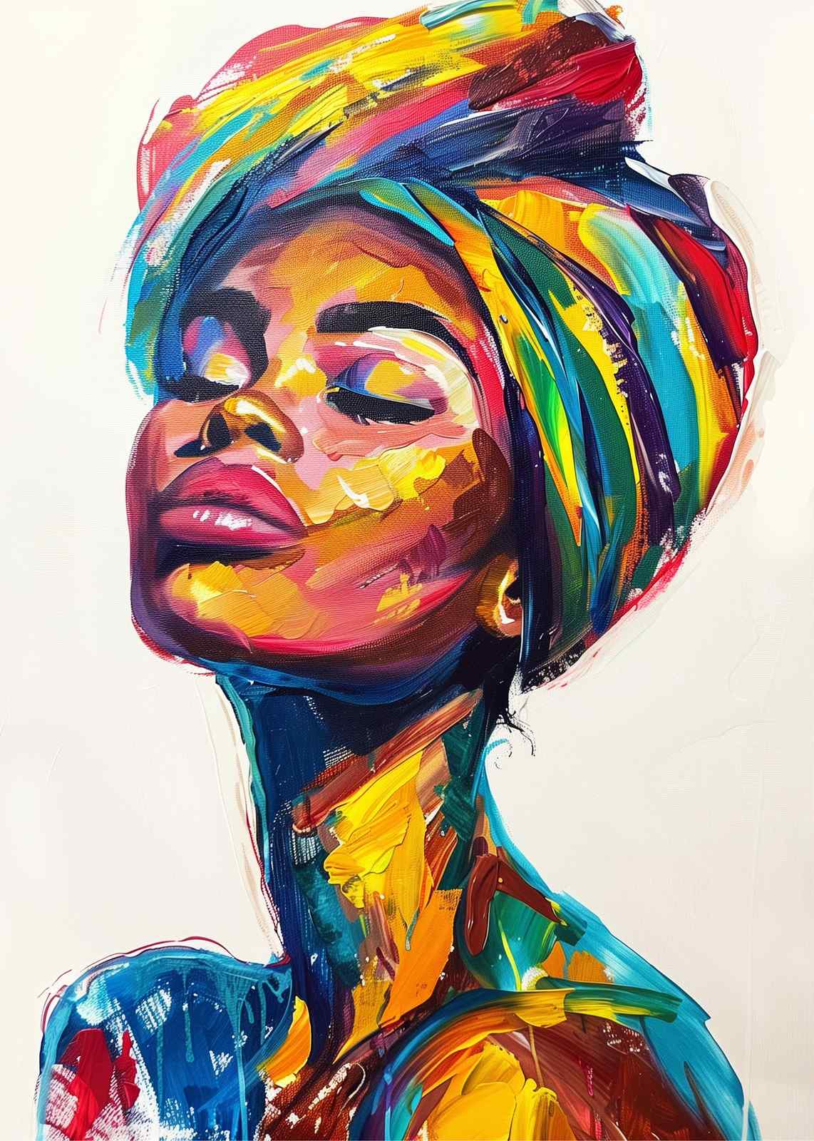 Vibrant Portrait Wall Art - Bold Abstract Art