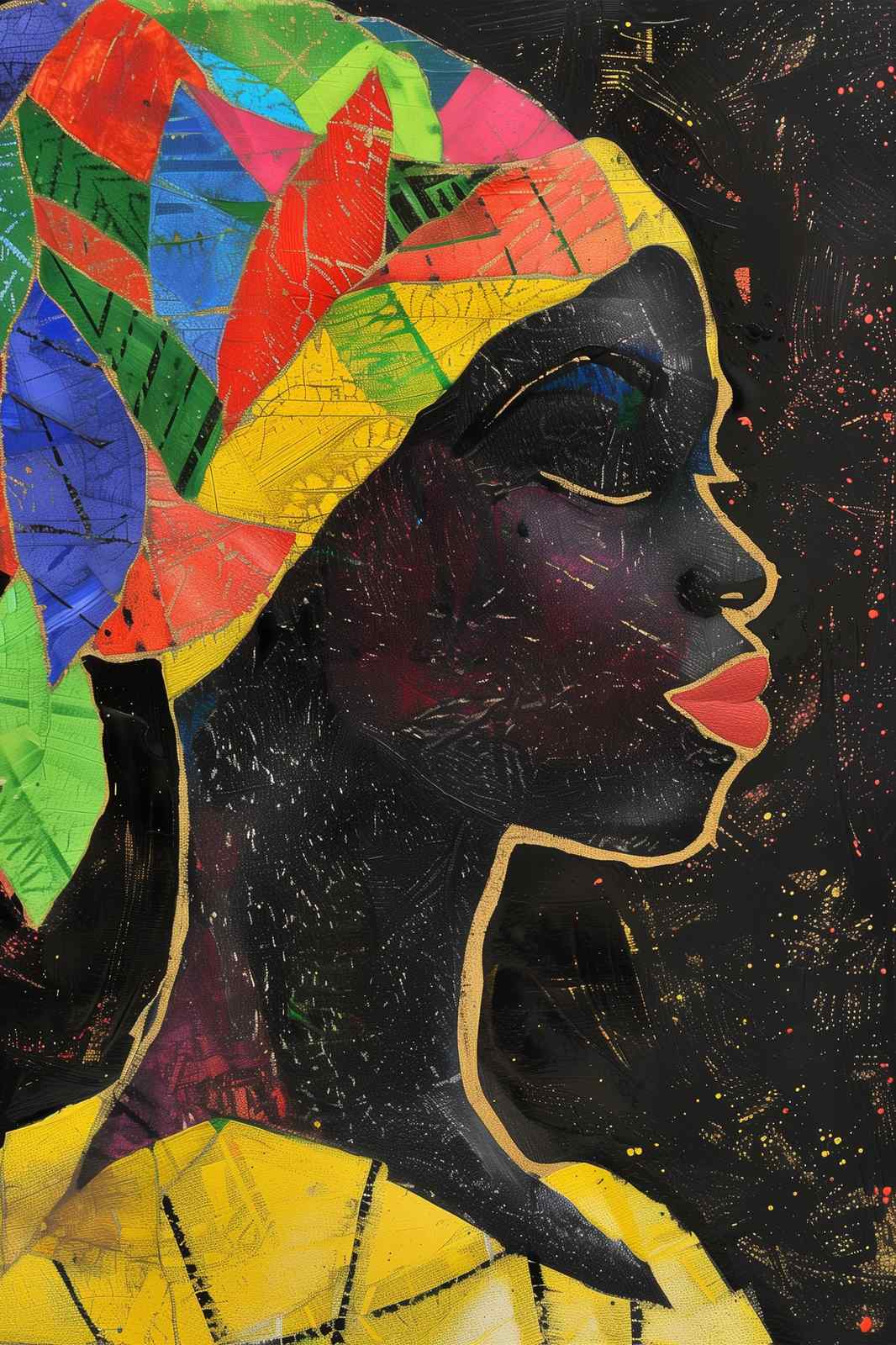 Vibrant Afro Woman Portrait Wall Art