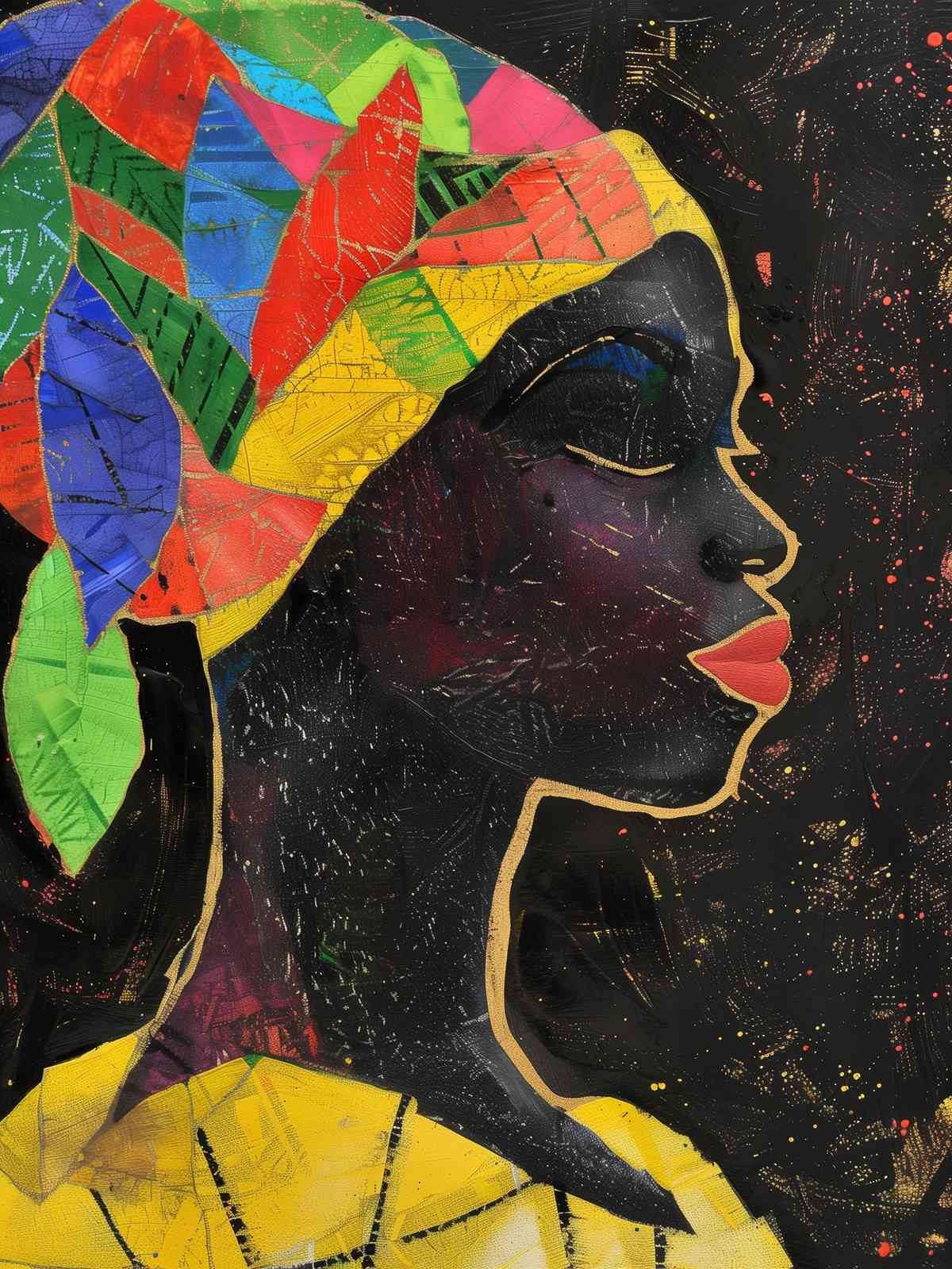 Vibrant African Woman Portrait Wall Art
