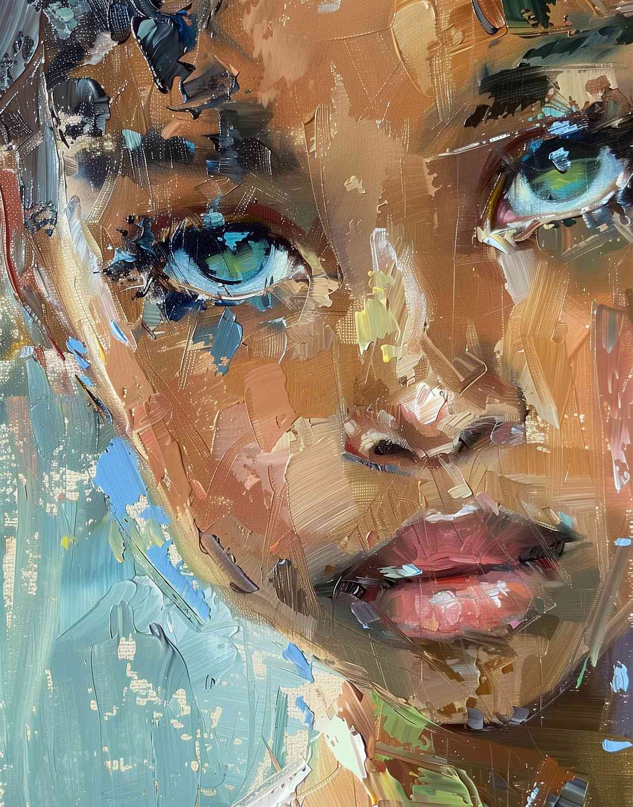 Captivating Gaze Expressive Portrait Wall Art