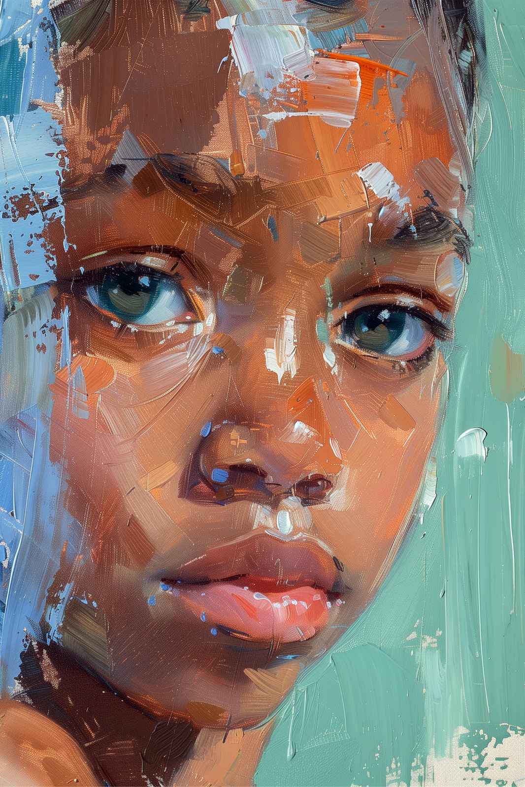 Expressive Portrait of Youth Wall Art