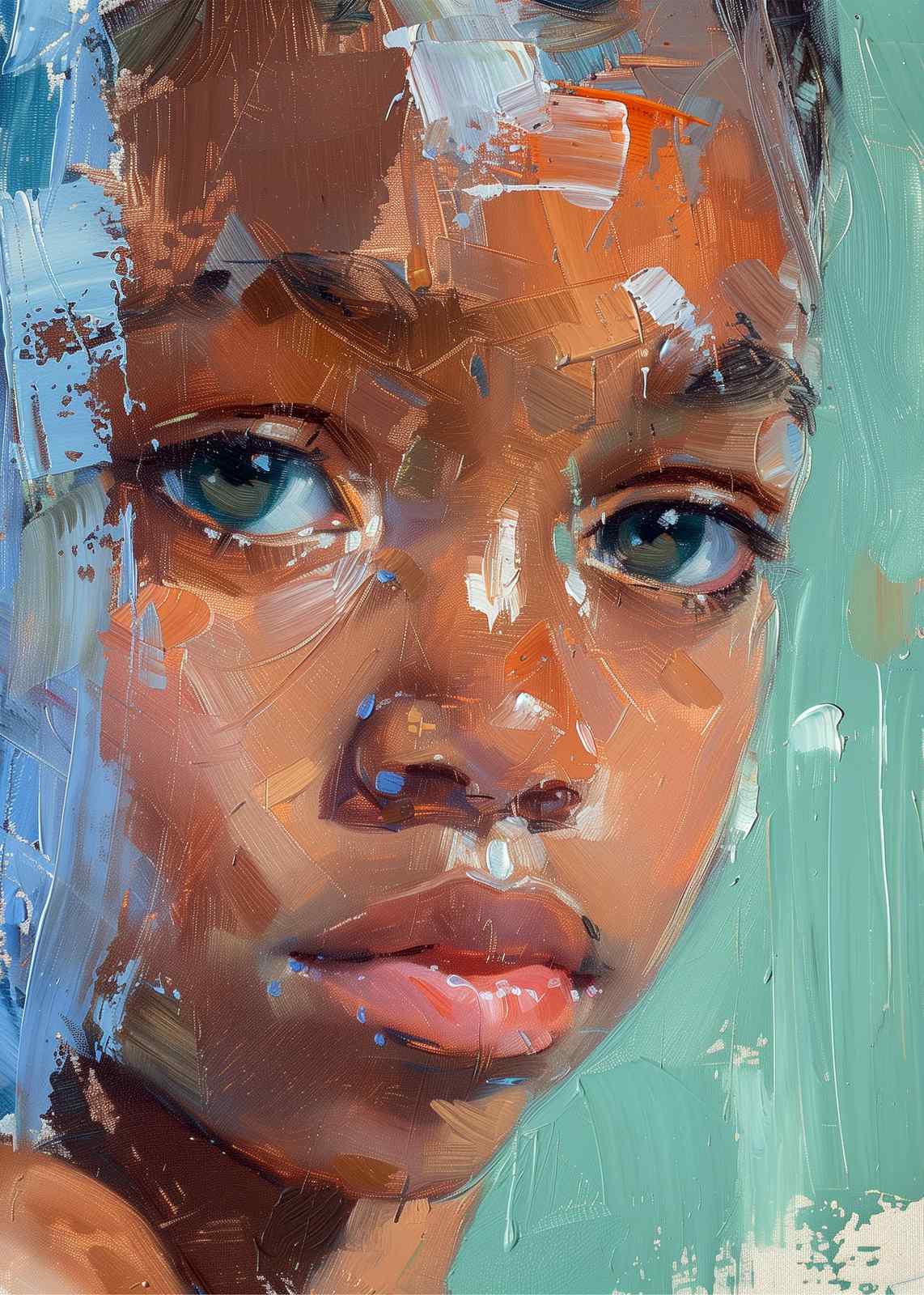 Captivating Child Portrait Oil Painting Wall Art