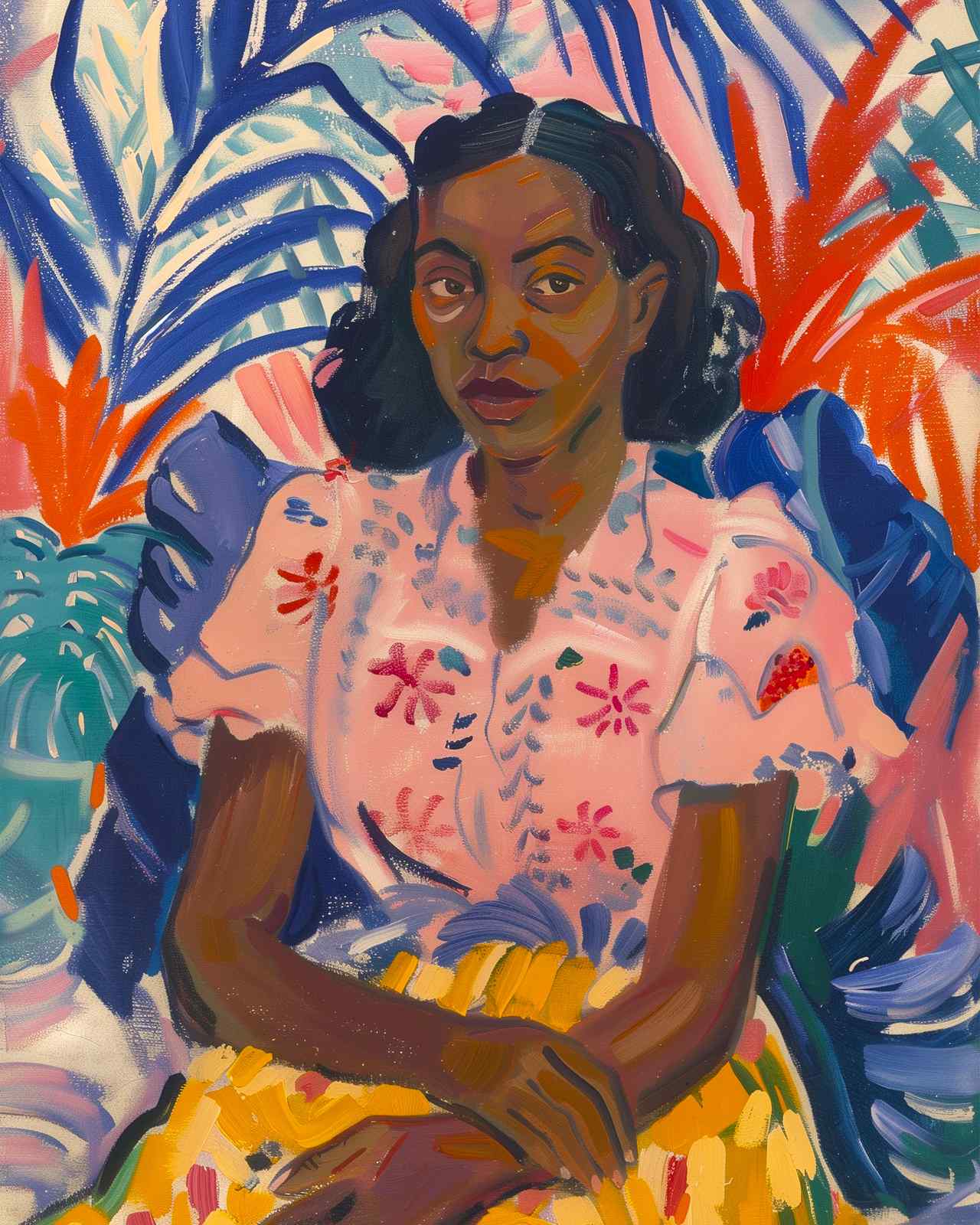 Vibrant Portrait Tropical Flora Wall Art