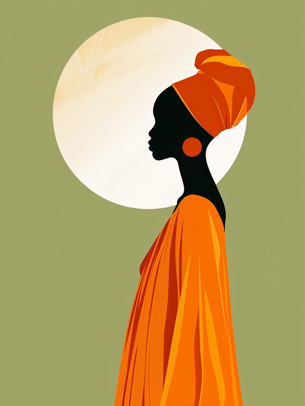 Vibrant African Woman Silhouette Wall Art