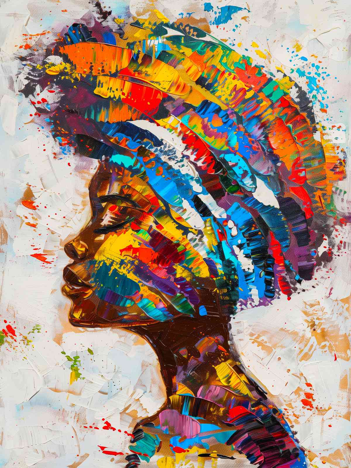 Vibrant Abstract Portrait Wall Art