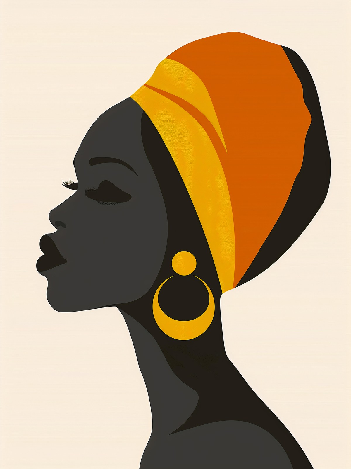Elegant African Woman Wall Art for Modern Decor