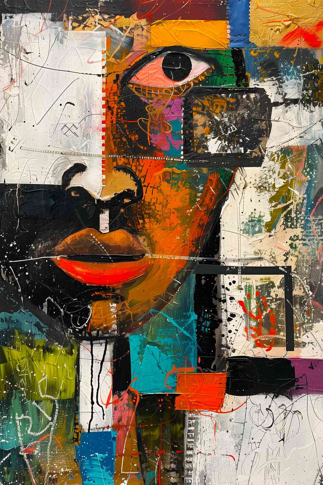Abstract Face Bold Pop Art Wall Art