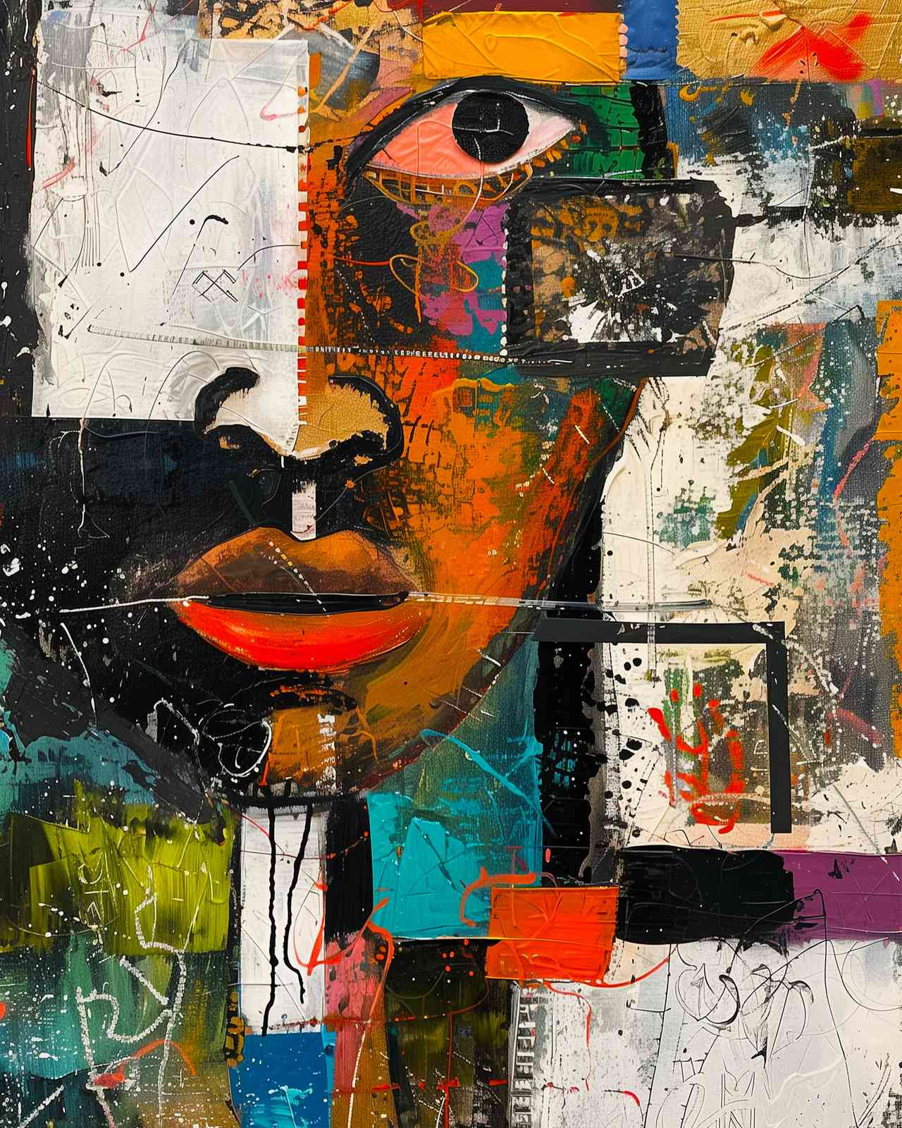 Abstract Expressive Portrait Wall Art
