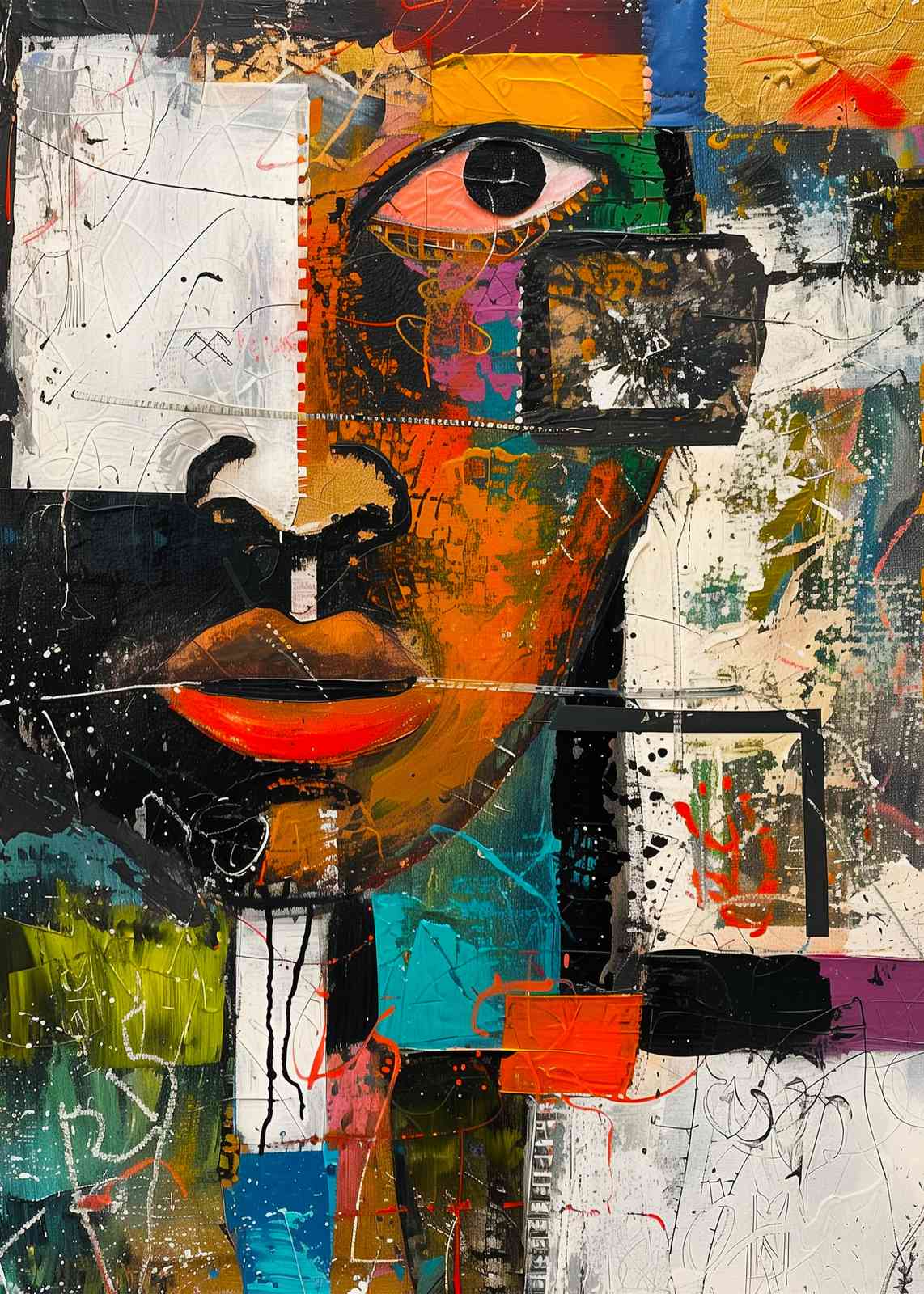 Abstract Expressive Portrait Wall Art