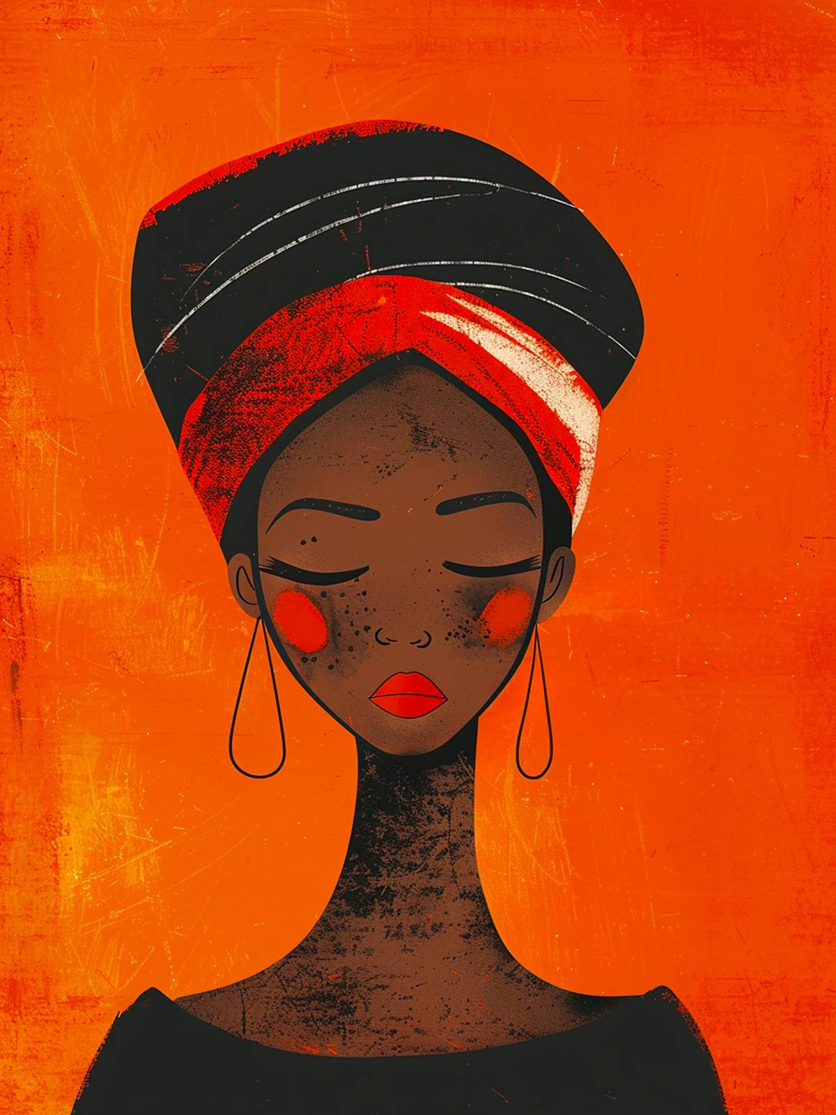 Vibrant African Woman Portrait Wall Art
