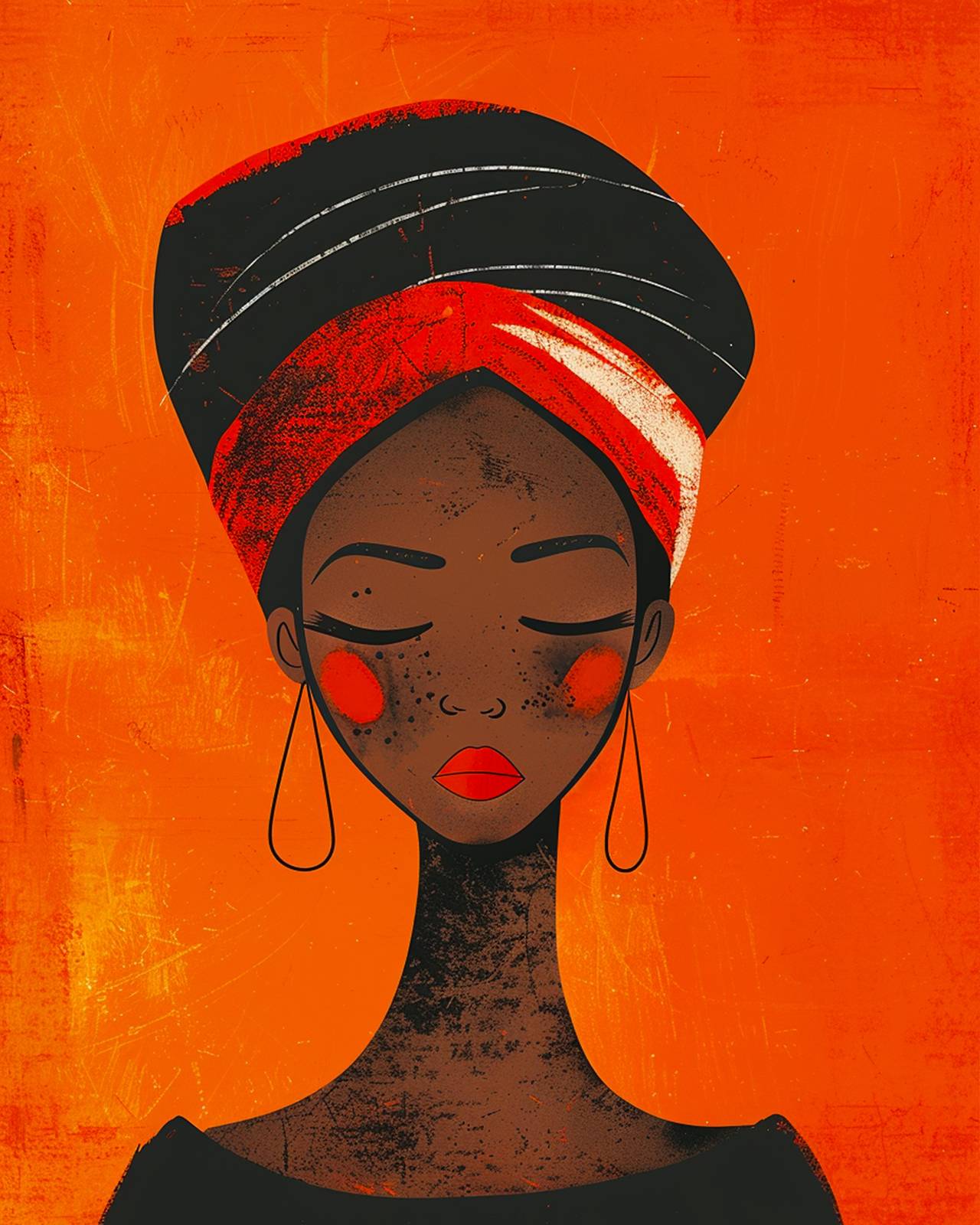 Vibrant African Woman Portrait Wall Art