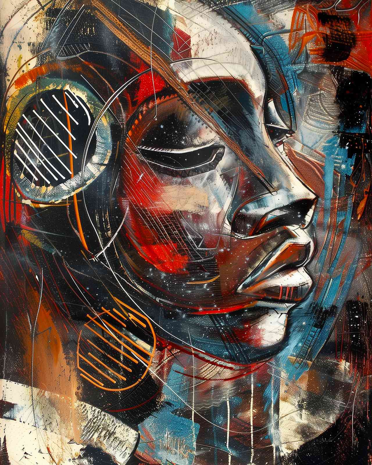Abstract Face Modern Art Wall Art