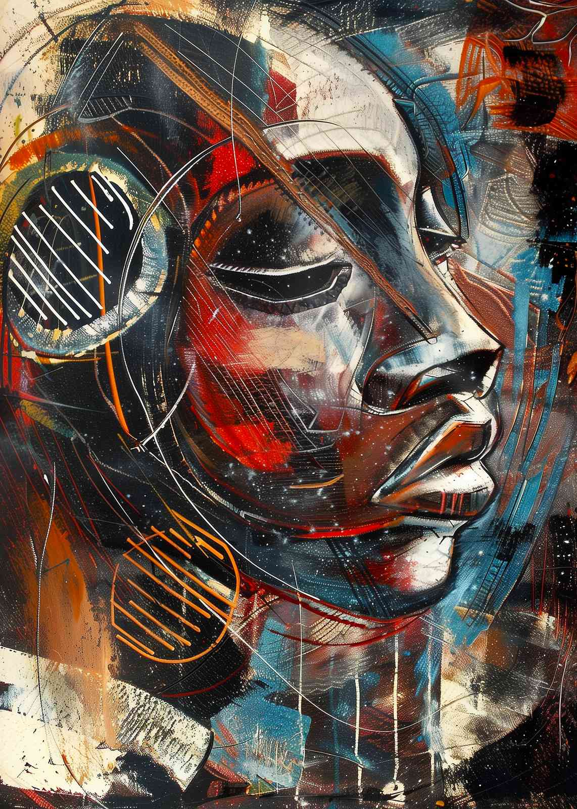 Abstract Face Expressive Portrait Wall Art