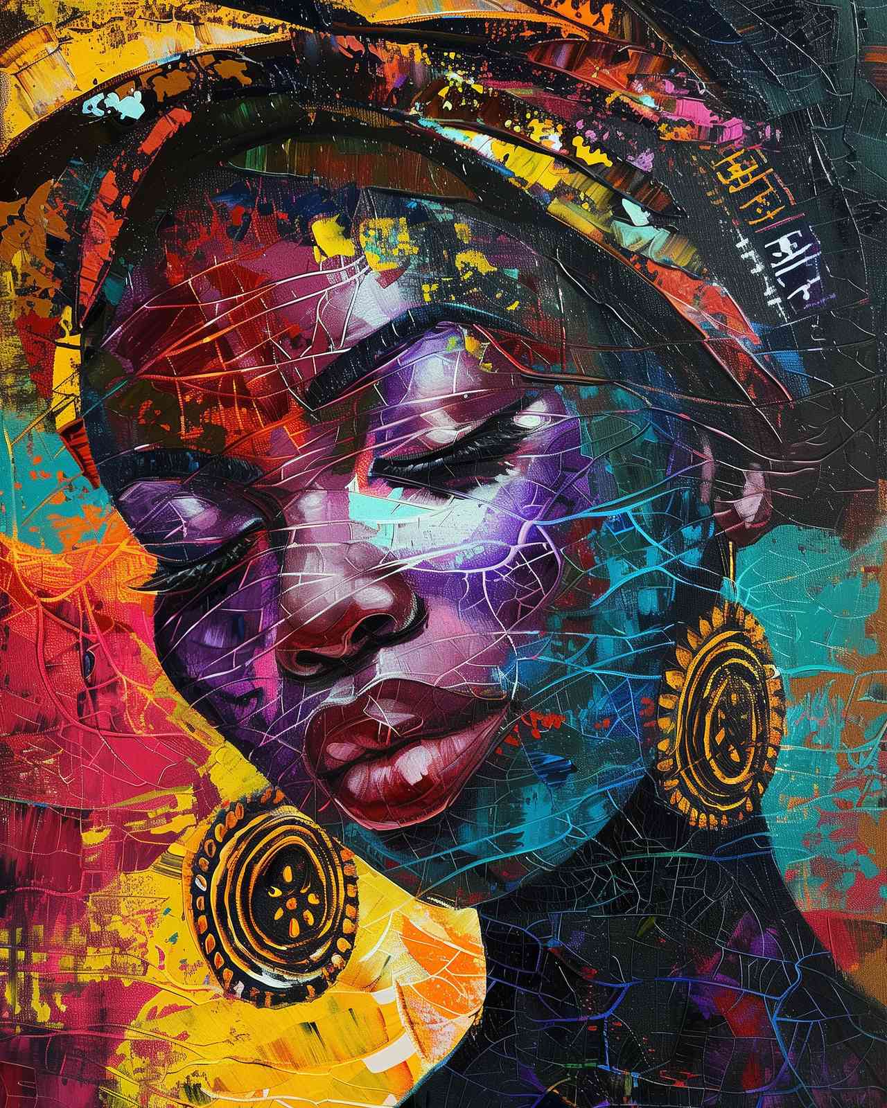 Vibrant African Woman Portrait Wall Art