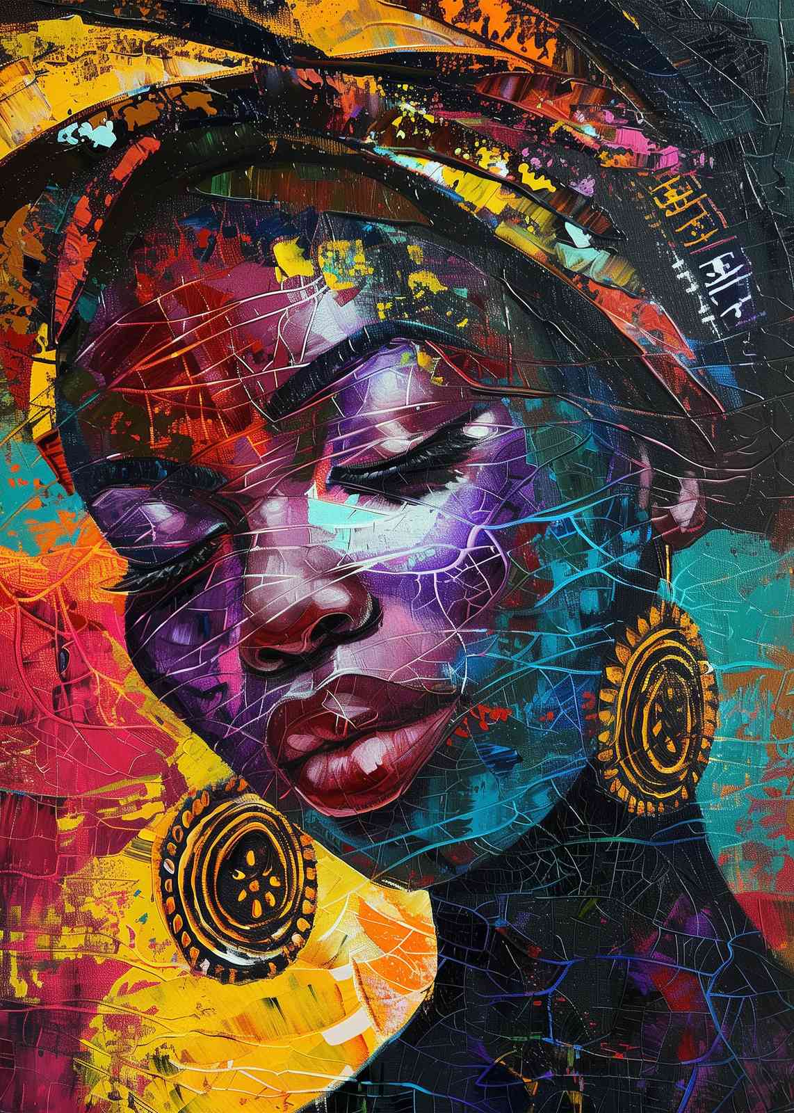 Vibrant African Woman Portrait Wall Art
