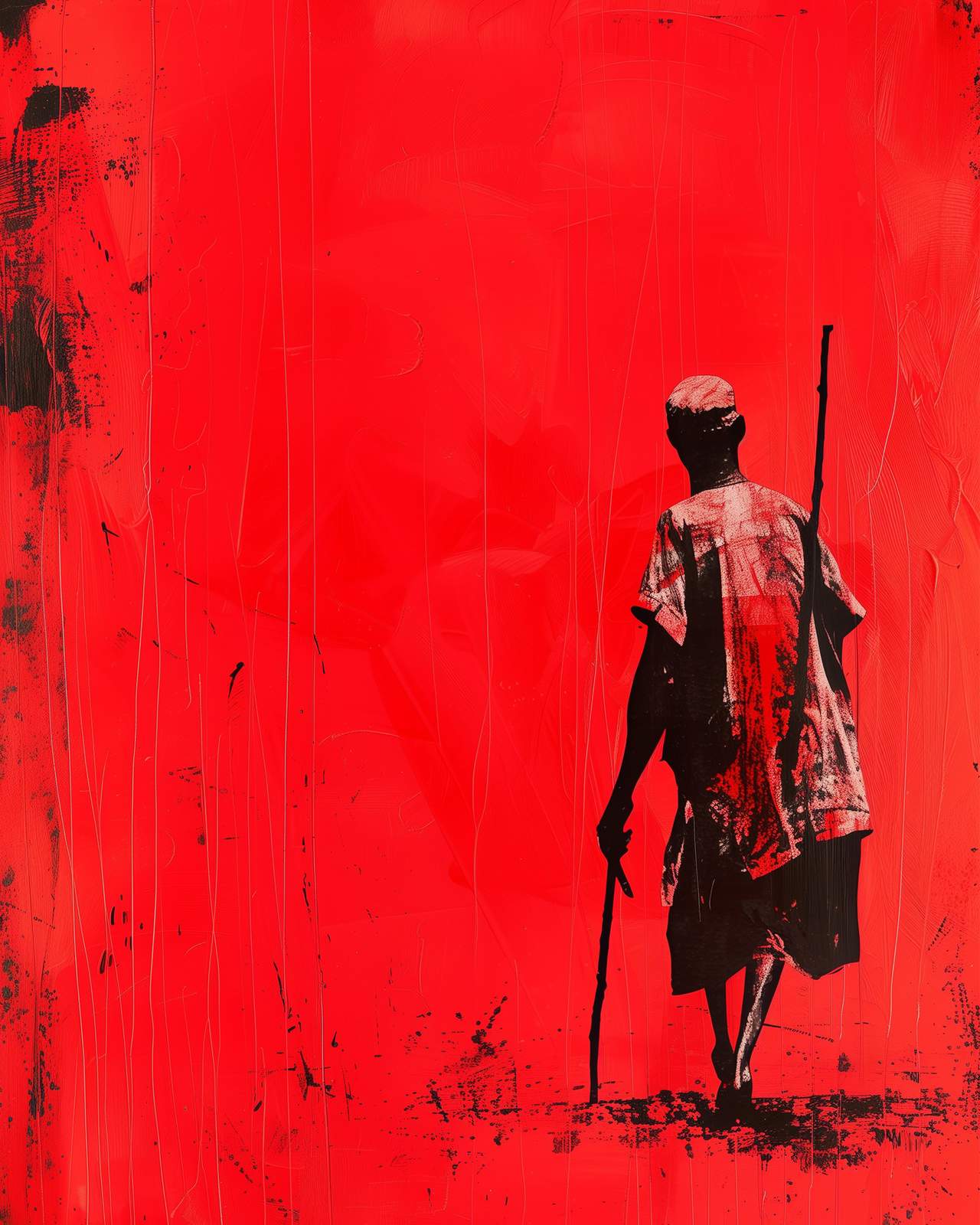 Striking Red Walker Art Wall Art