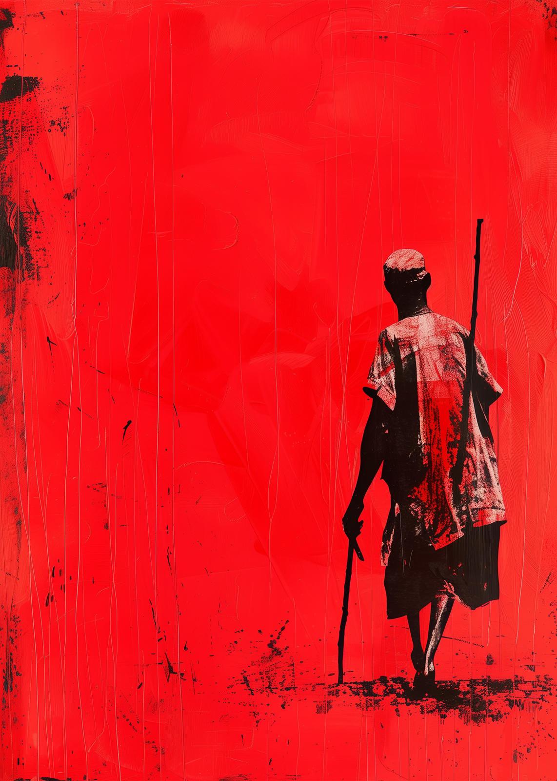 Bold Wanderer Red Abstract Wall Art