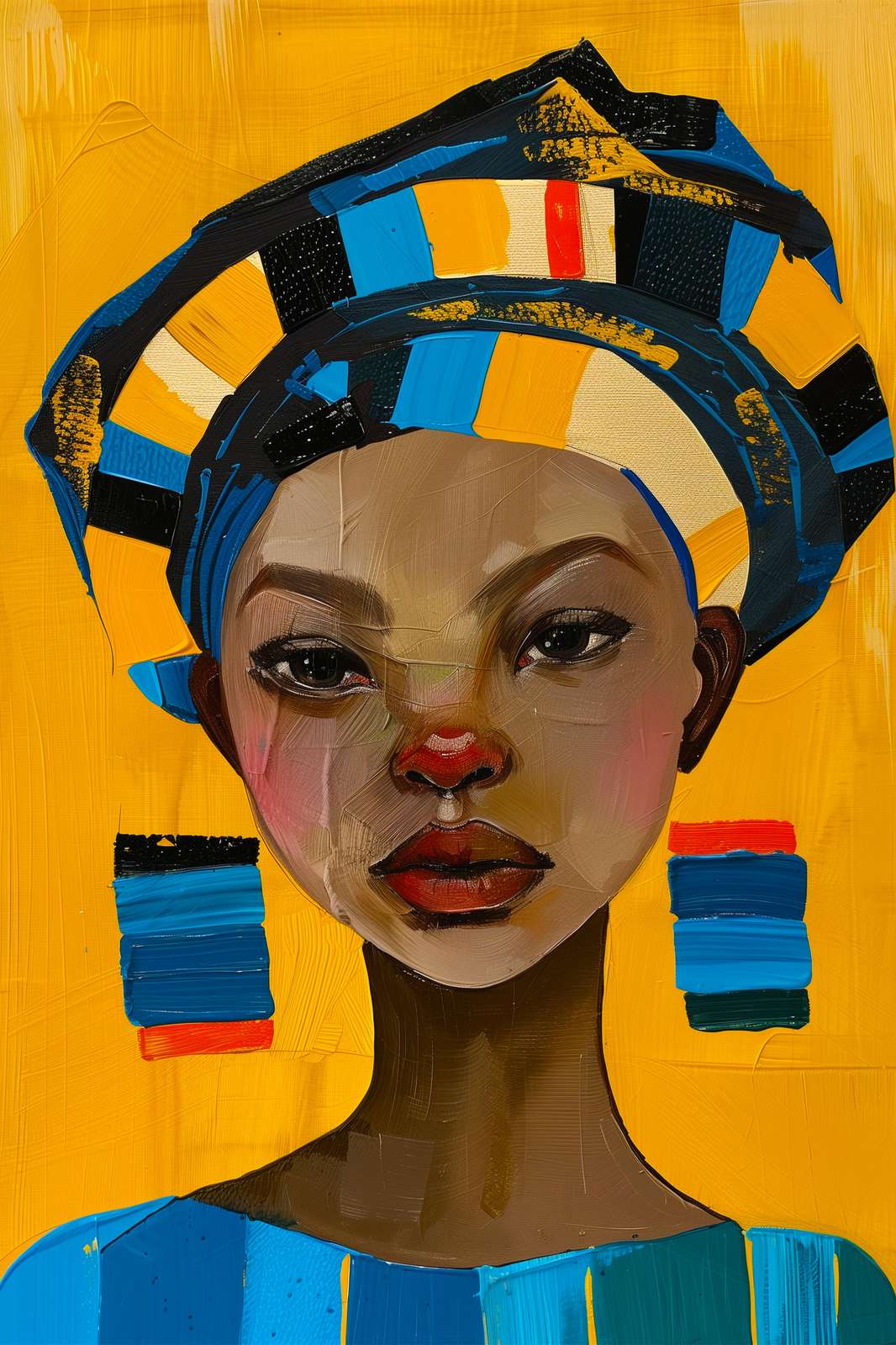 Vibrant Portrait African Woman Wall Art