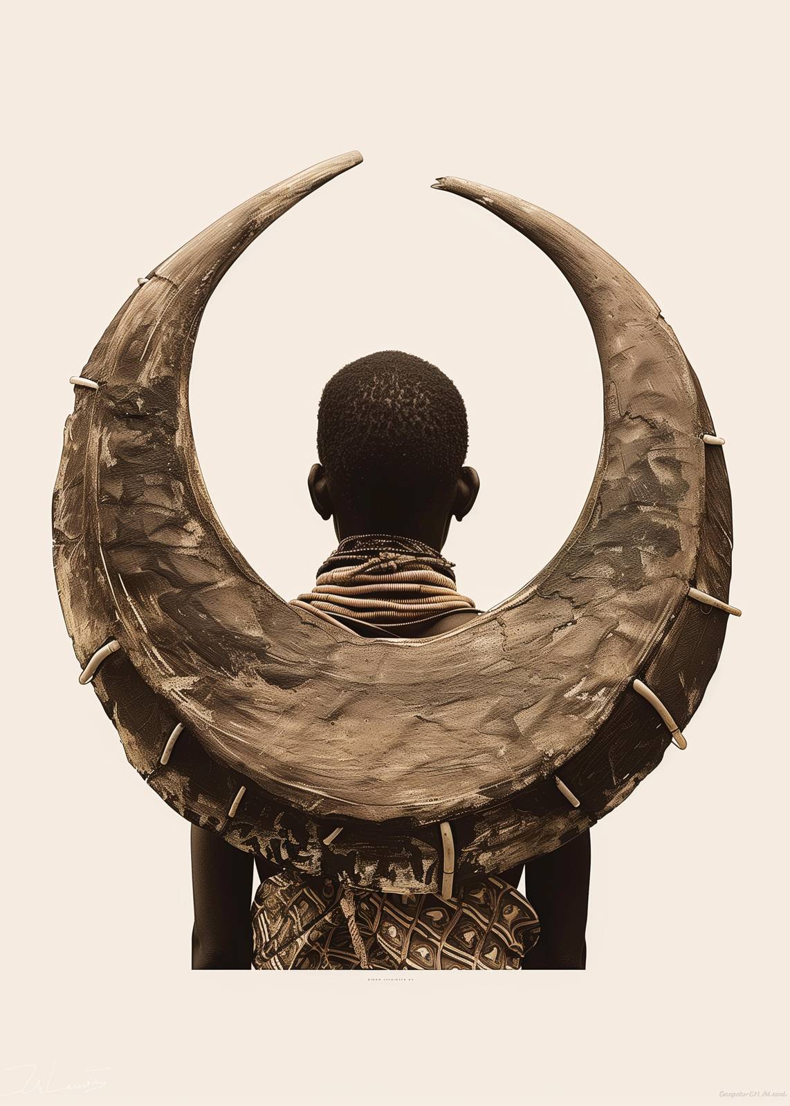 Tribal Crescent Art Wall Art - African Culture Decor