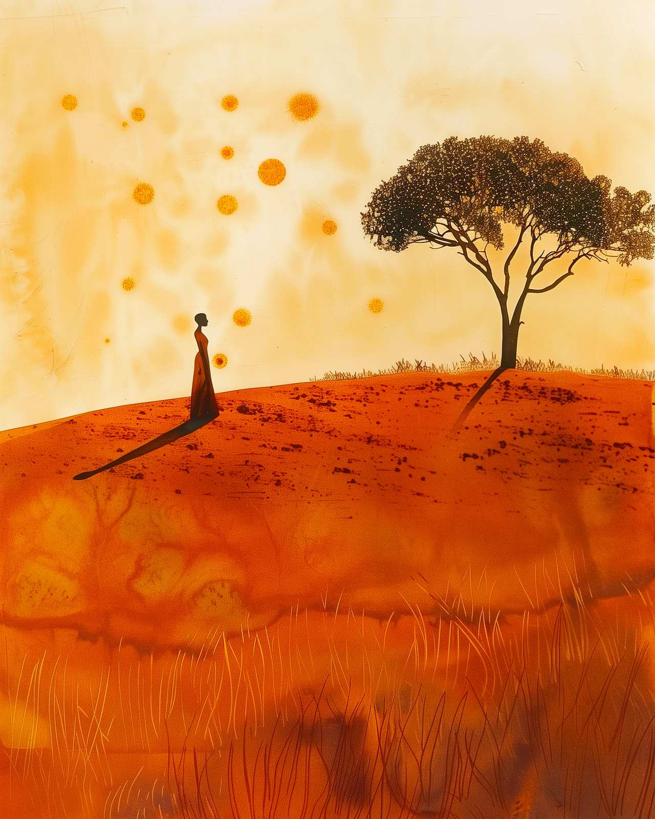 Serene Landscape Silhouette Wall Art