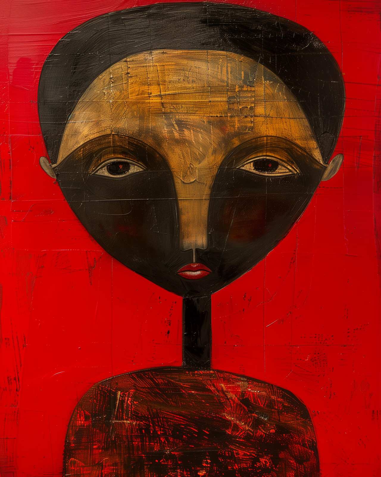 Expressive Portrait Modern Art Wall Art