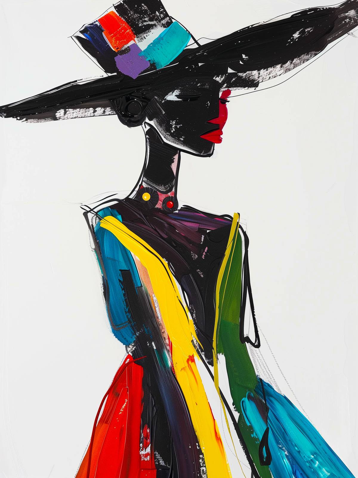 Vibrant Fashion Portrait Wall Art