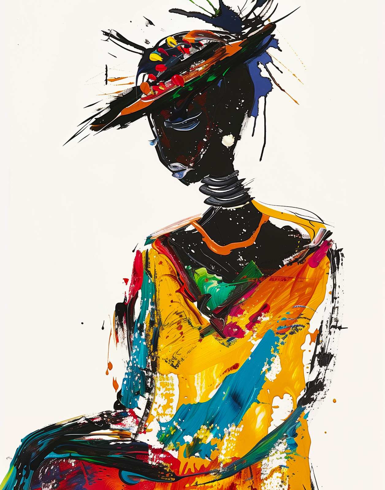 Vibrant Abstract Portrait Wall Art