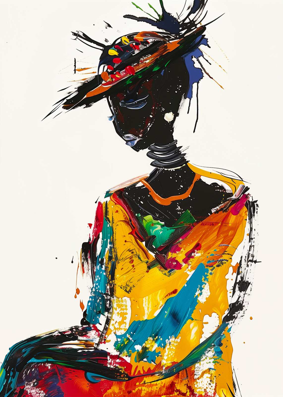 Vibrant Abstract Portrait Wall Art