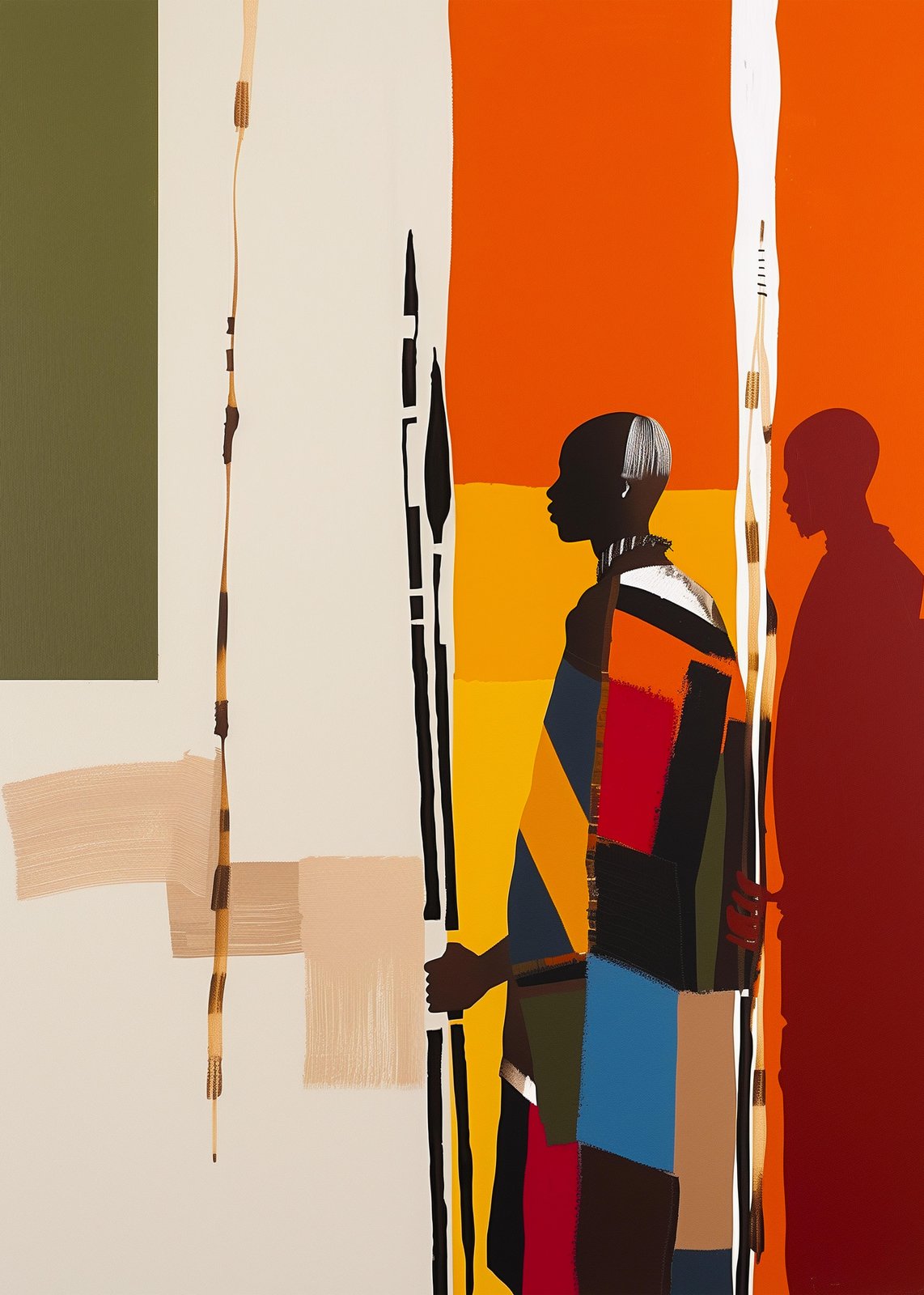 Vibrant Maasai Warrior Wall Art