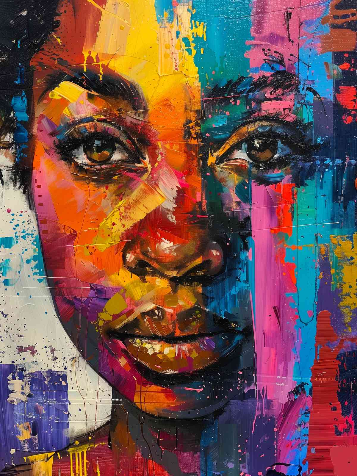 Vibrant Abstract Portrait Wall Art