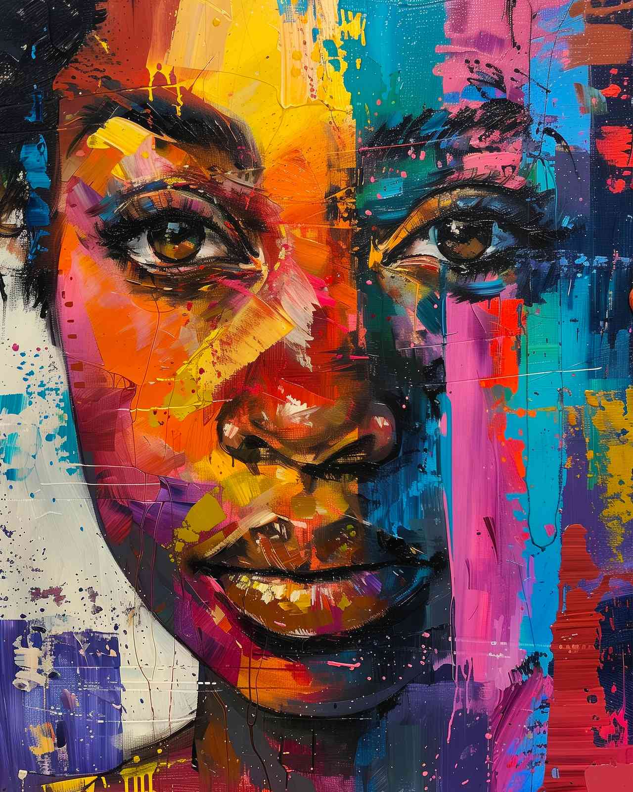 Vibrant Expressive Portrait Wall Art