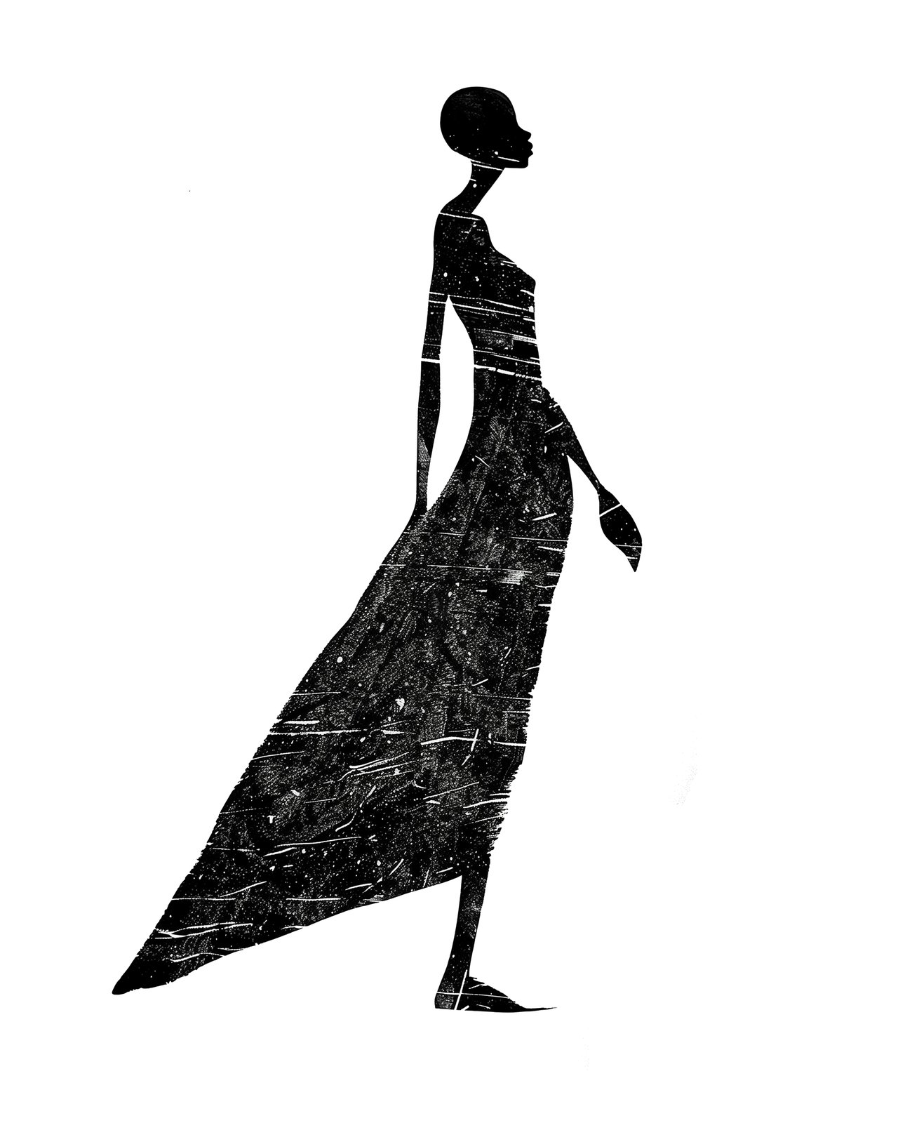 Elegant Silhouette Black & White Wall Art