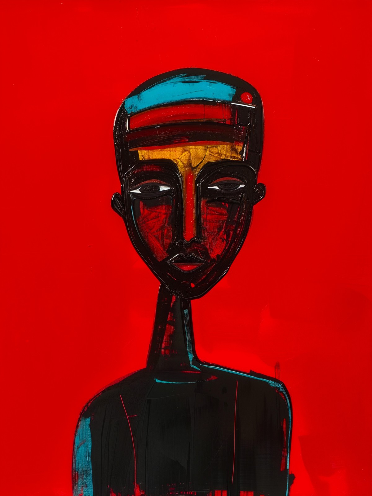 Bold Red Portrait Abstract Wall Art