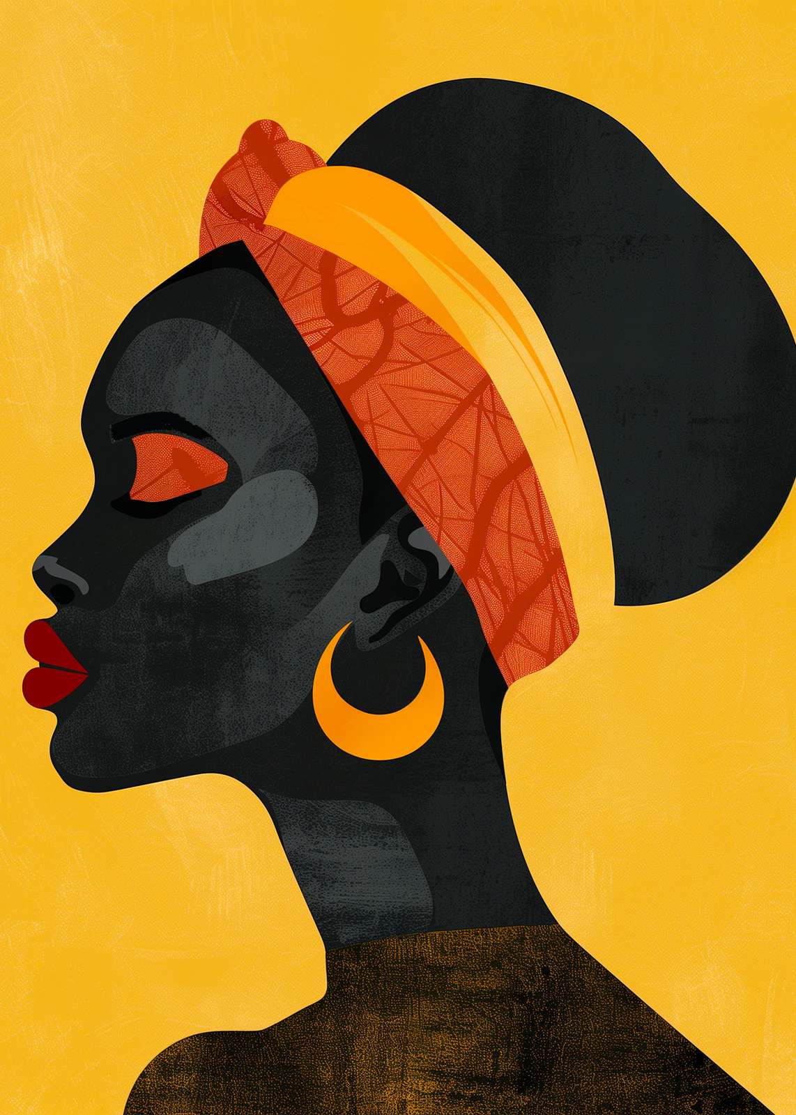 Vibrant African Woman Portrait Wall Art