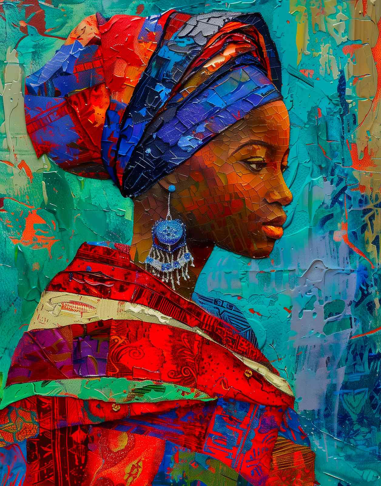 Vibrant African Woman Portrait Wall Art