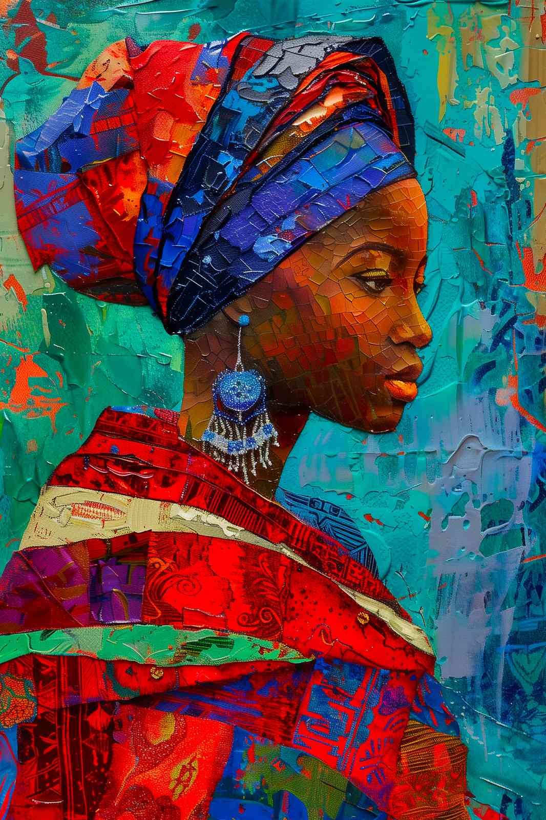 Vibrant African Woman Portrait Wall Art