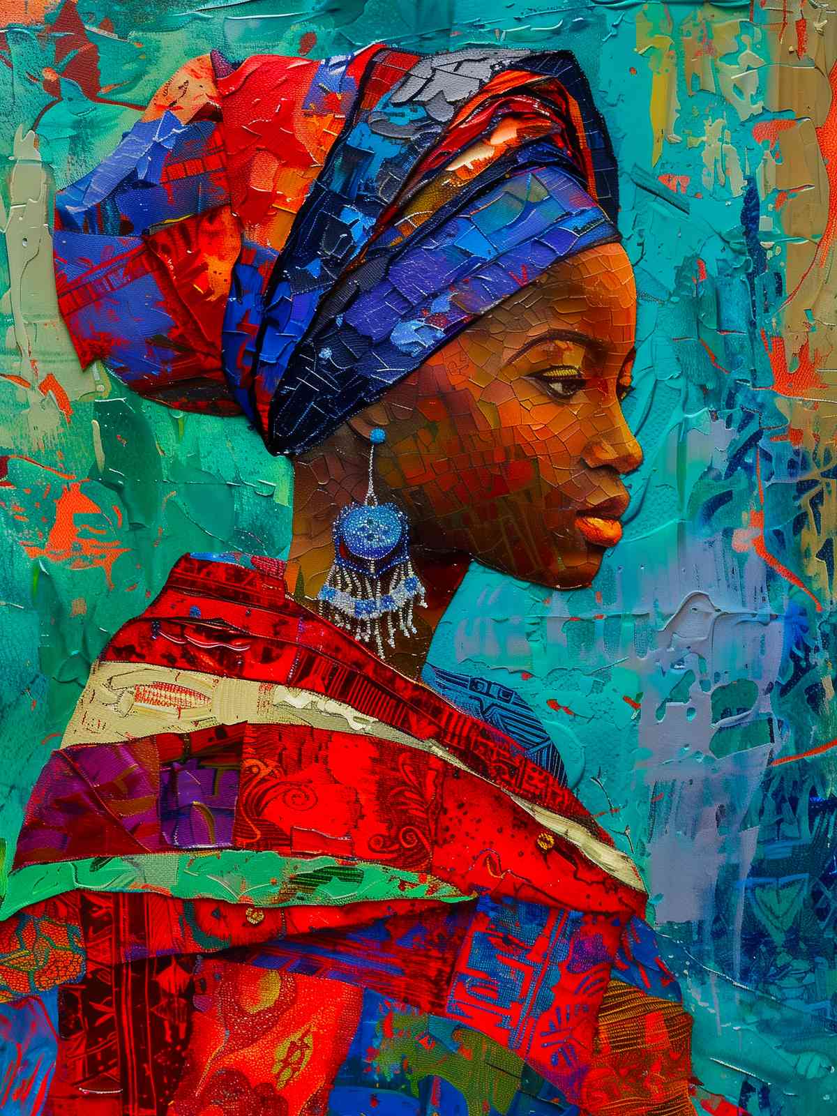 Vibrant African Woman Portrait Wall Art